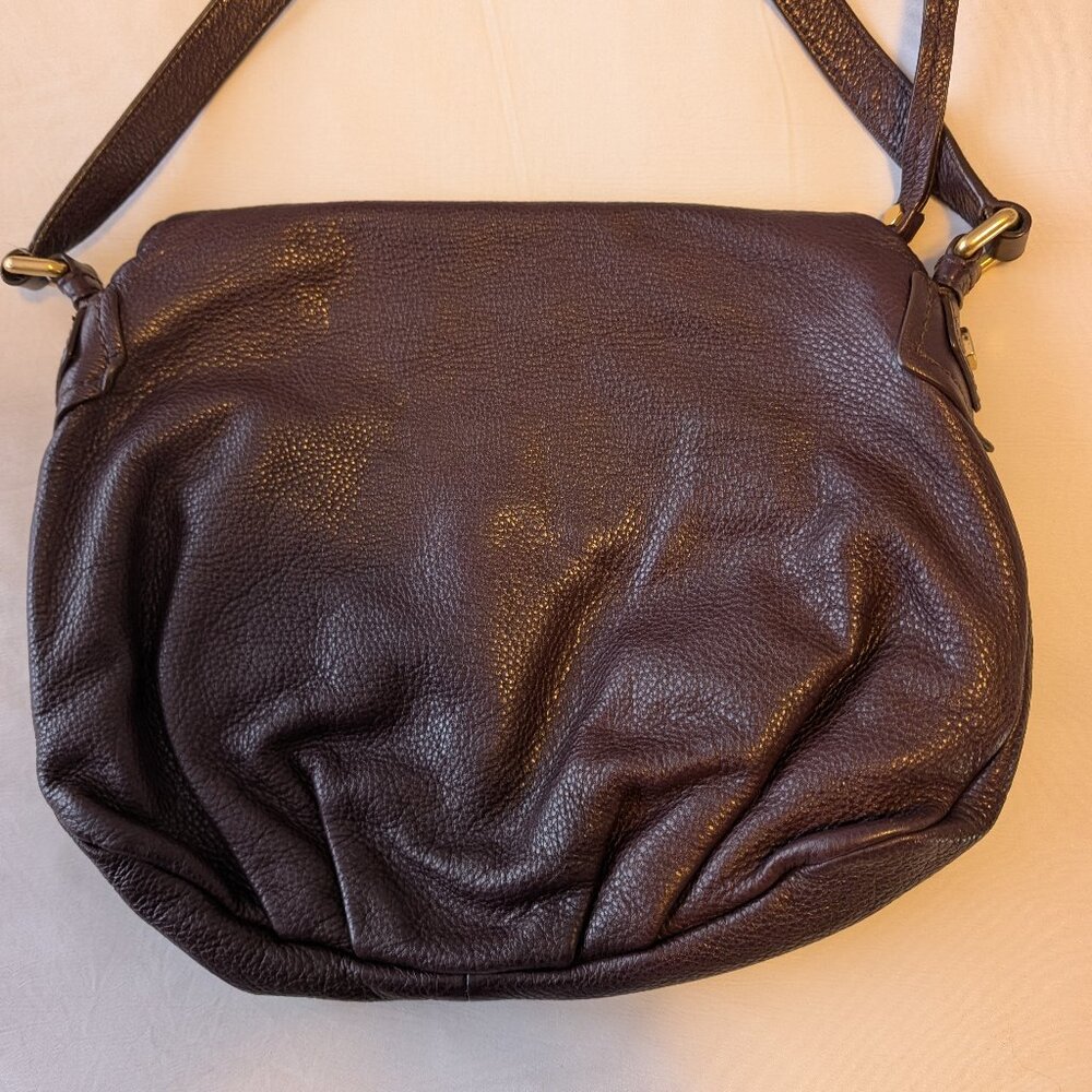 Marc Jacobs Natasha Cordovan Pebbled Leather Crossbody Bag Larger 12" version - Picture 4 of 6